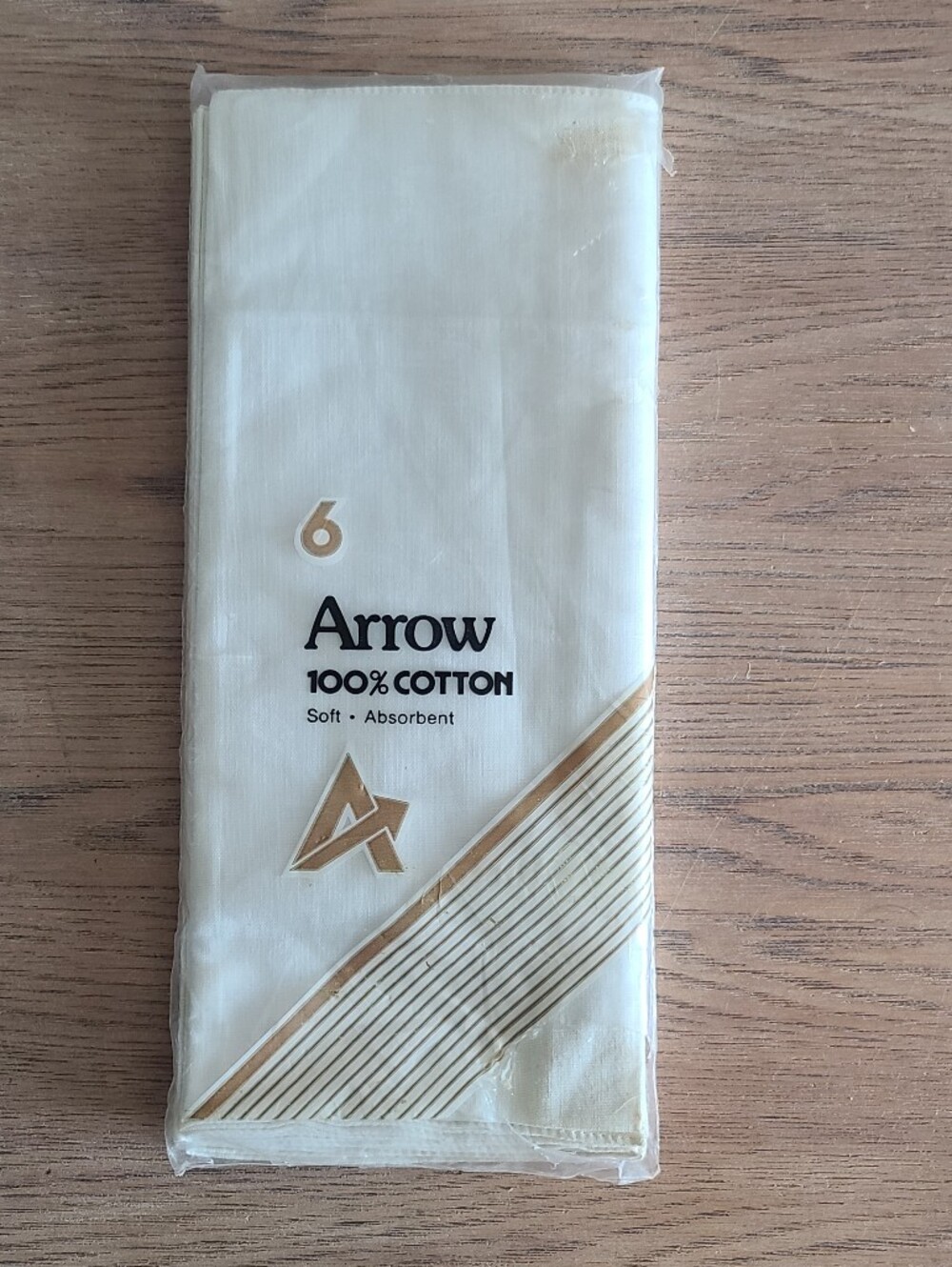 Vintage Arrow Men's Handkerchiefs 6 Pack 100% Cotton White New Old Stock - Read